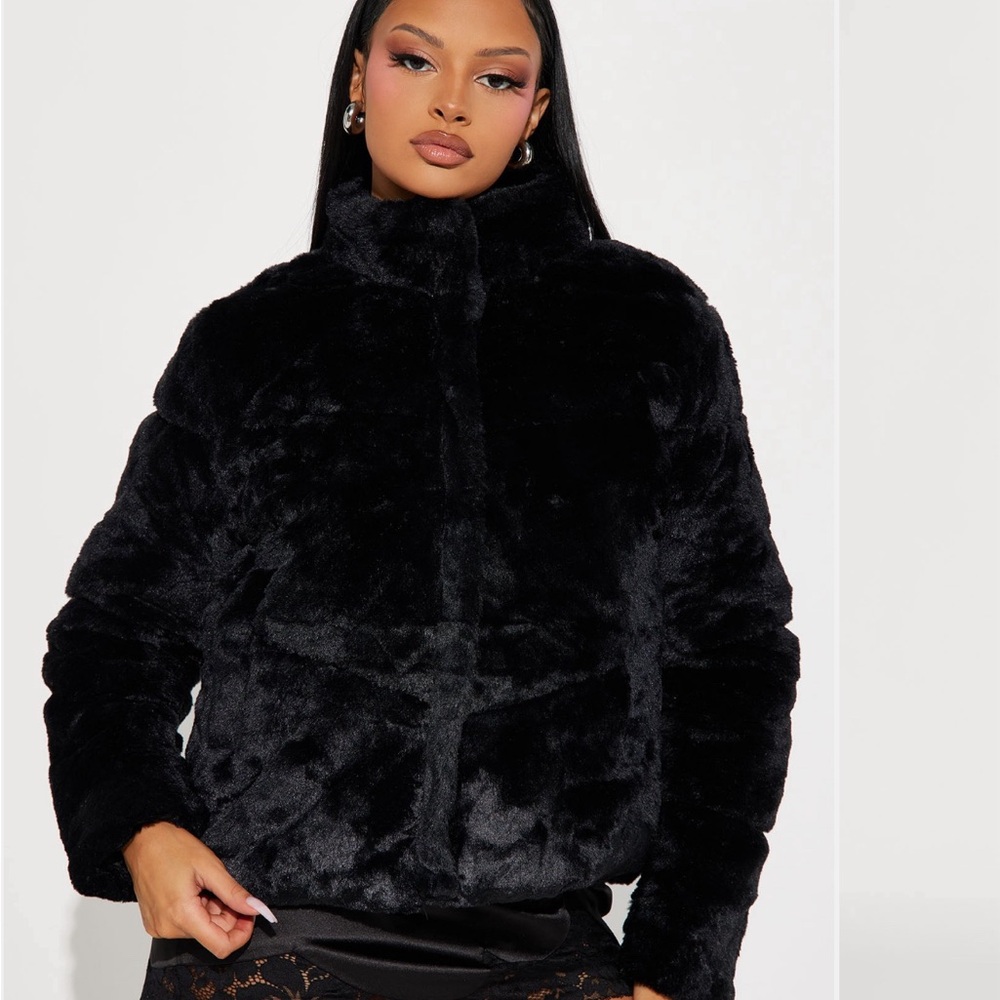 Fashion Nova Midnight Black Teddy Jacket